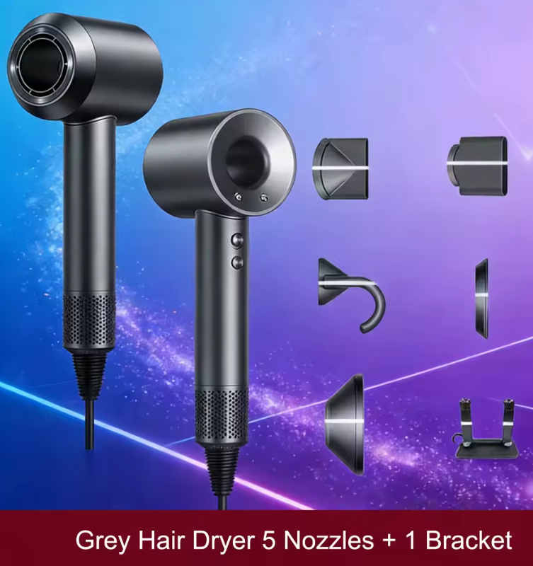 5 in 1 Professional Hair Dryer, with Hot and Cold Air Functionality - Lightweight and Thermostatic Styling Tool for Smooth Hair