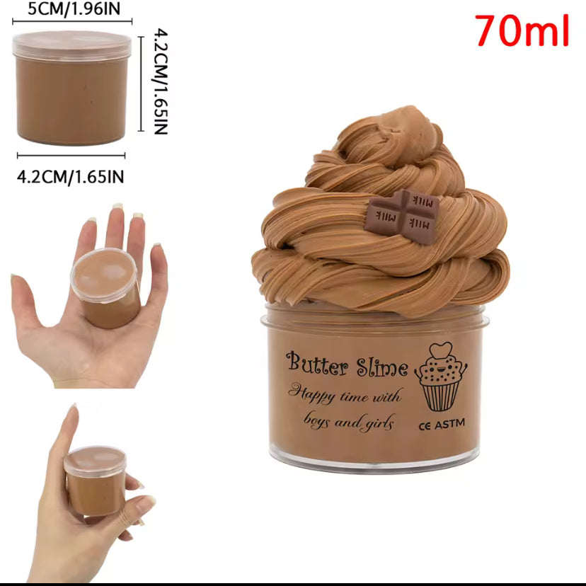 70ml Chocolate Cookies Butter Slime Kit With Scented Slime Soft Fluffy Putty DIY Plasticine Birthday Gift Toys For Party Favors