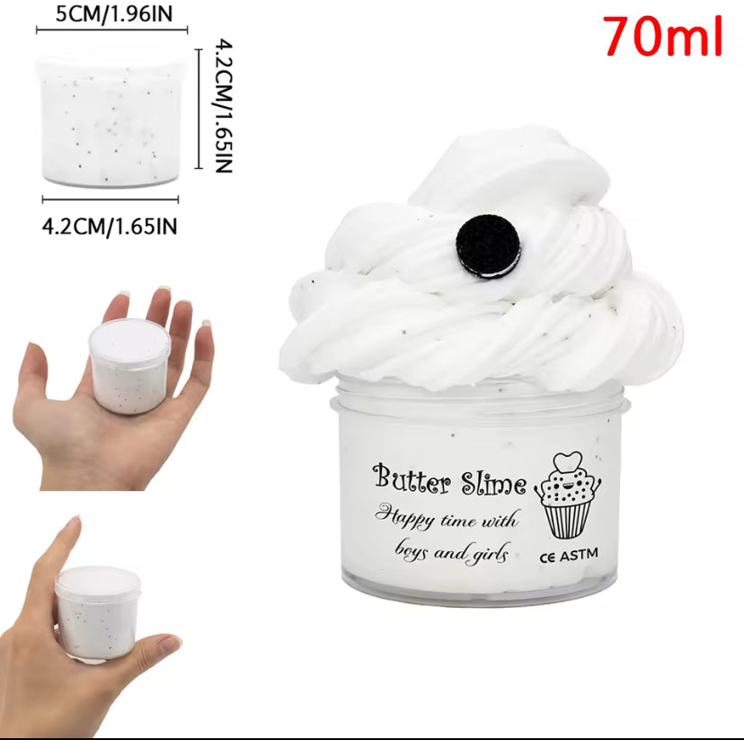 70ml Chocolate Cookies Butter Slime Kit With Scented Slime Soft Fluffy Putty DIY Plasticine Birthday Gift Toys For Party Favors