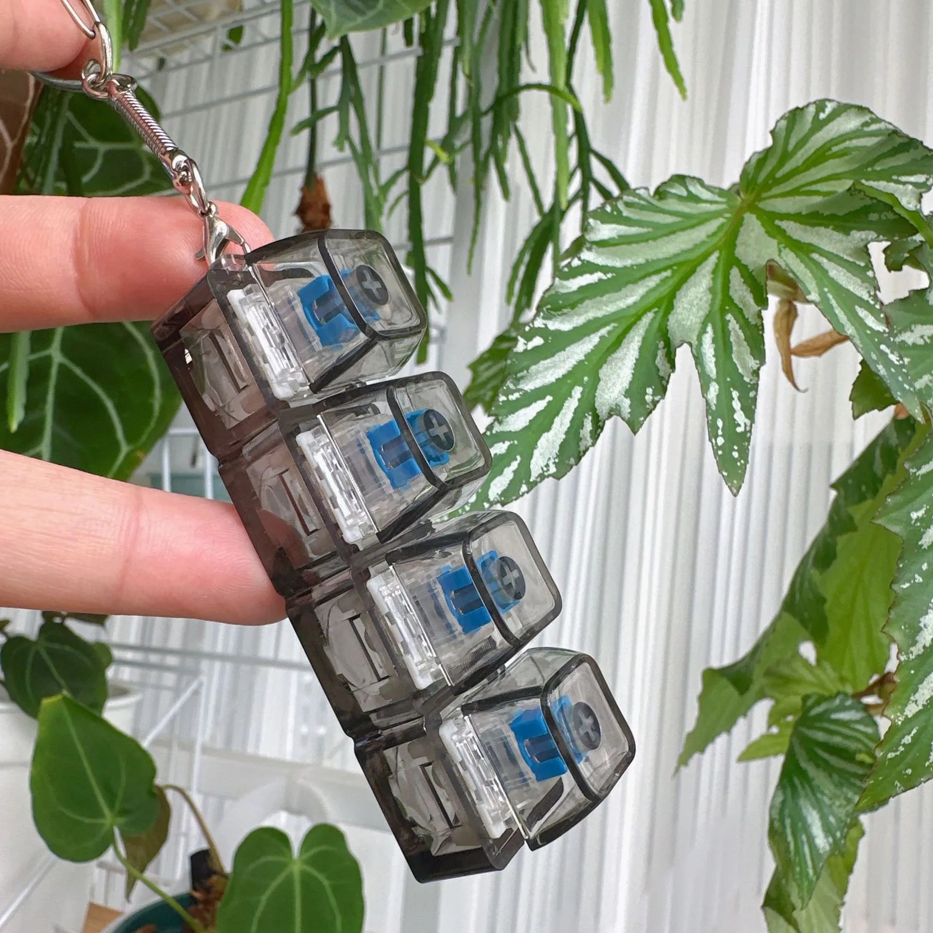 Crystal Mechanical Switch LED Keychain