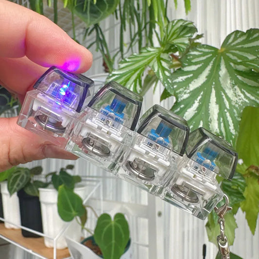 Crystal Mechanical Switch LED Keychain