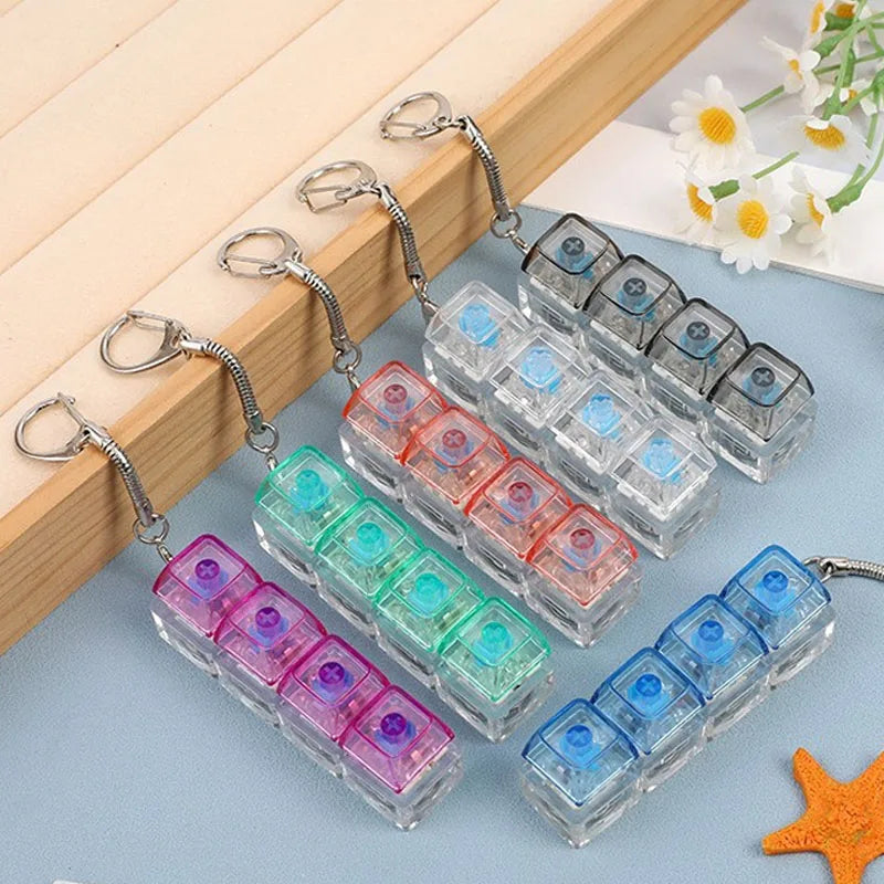 Crystal Mechanical Switch LED Keychain