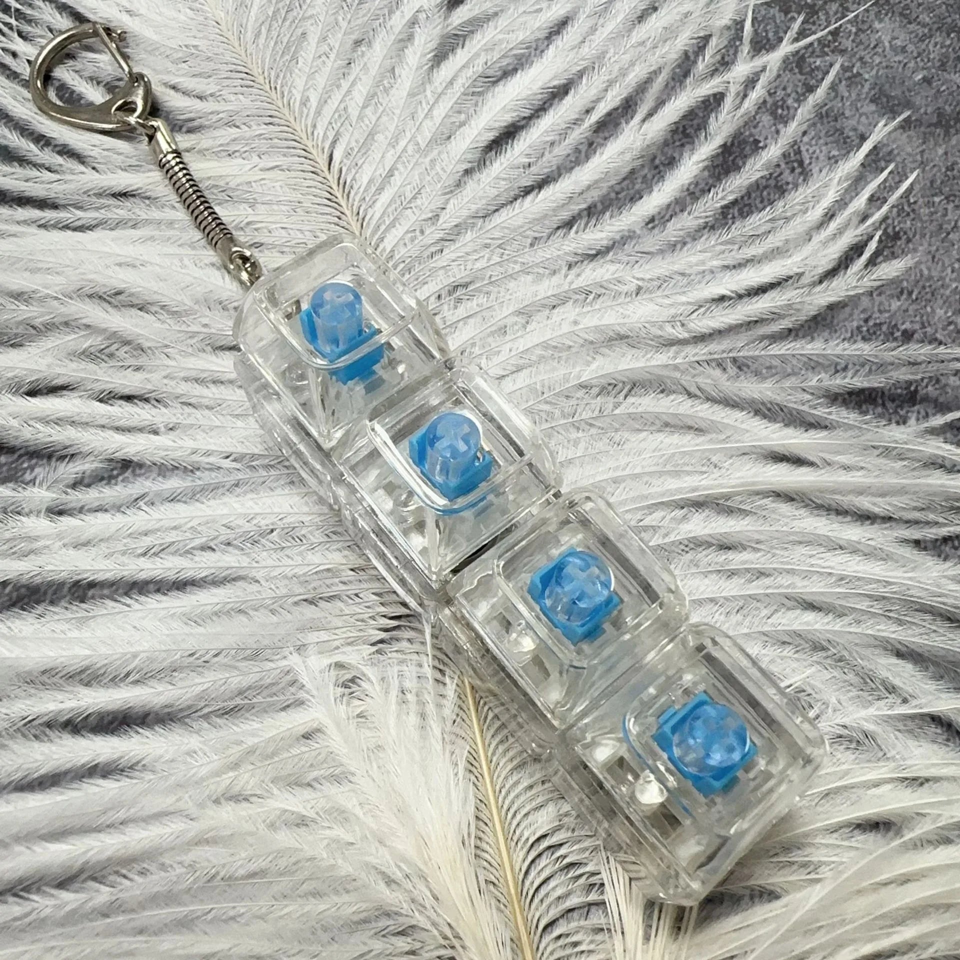 Crystal Mechanical Switch LED Keychain