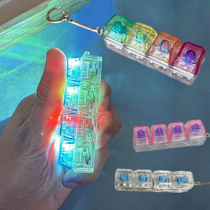 Crystal Mechanical Switch LED Keychain