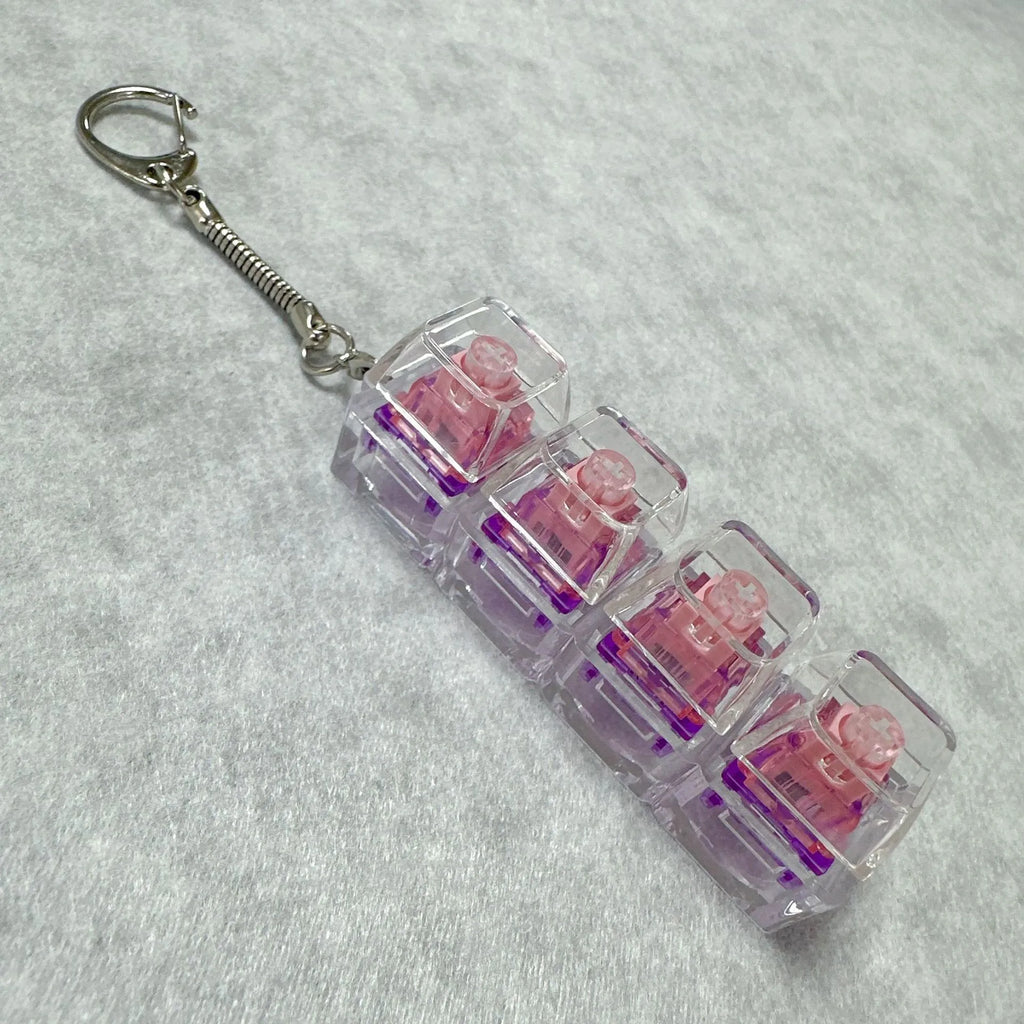 Crystal Mechanical Switch LED Keychain