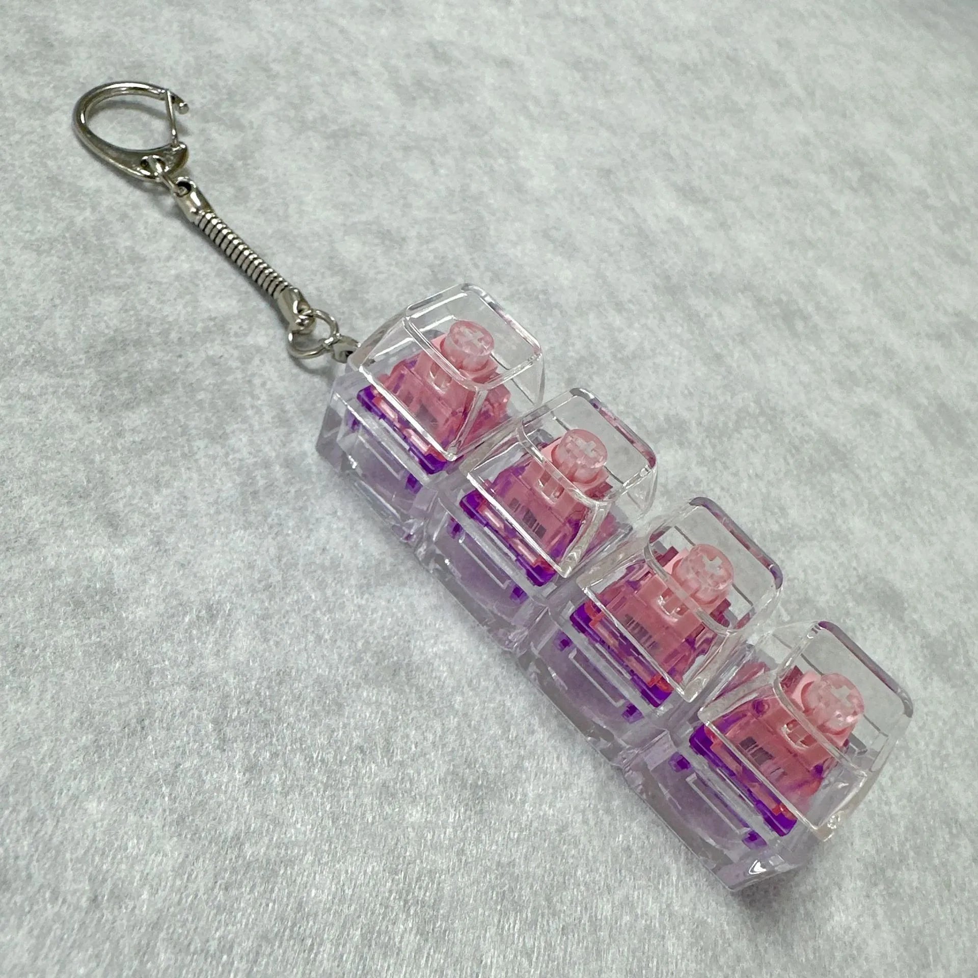 Crystal Mechanical Switch LED Keychain