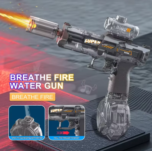 Electric Water Gun Light Up Automatic Squirt Long Range Water Gun Summer Outdoor Beach Pool Party For Adults And Kids Toy Gifts