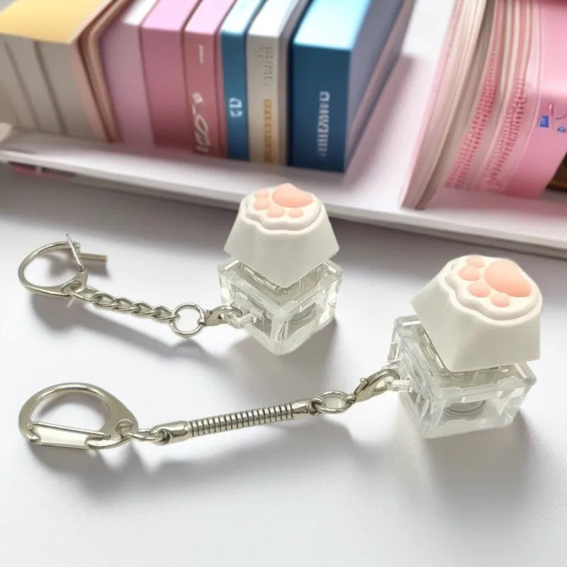 Crystal Mechanical Switch LED Keychain